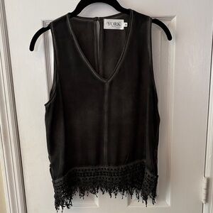 Sheer Black Top with Lace Detail - Bought from Revolve